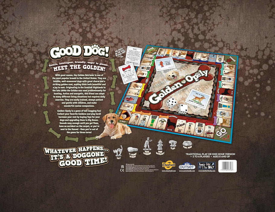 Golden-Opoly Property Trading Board Game - Family Time Games for Adults and Children, 2 to 6 Players, Strategy Fun For Ages 8 and Up - A Game That's The Pick Of The Litter