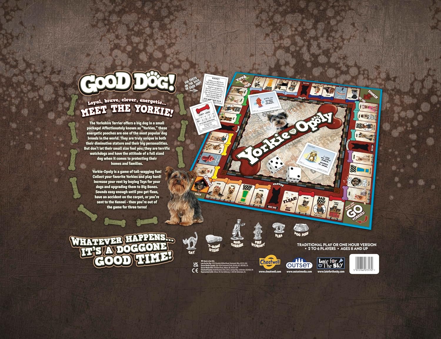 Yorkie-Opoly Property Trading Board Game - Family Time Games for Adults and Children, 2 to 6 Players, Strategy Fun For Ages 8 and Up - A Game To Decide Who Is Top Dog
