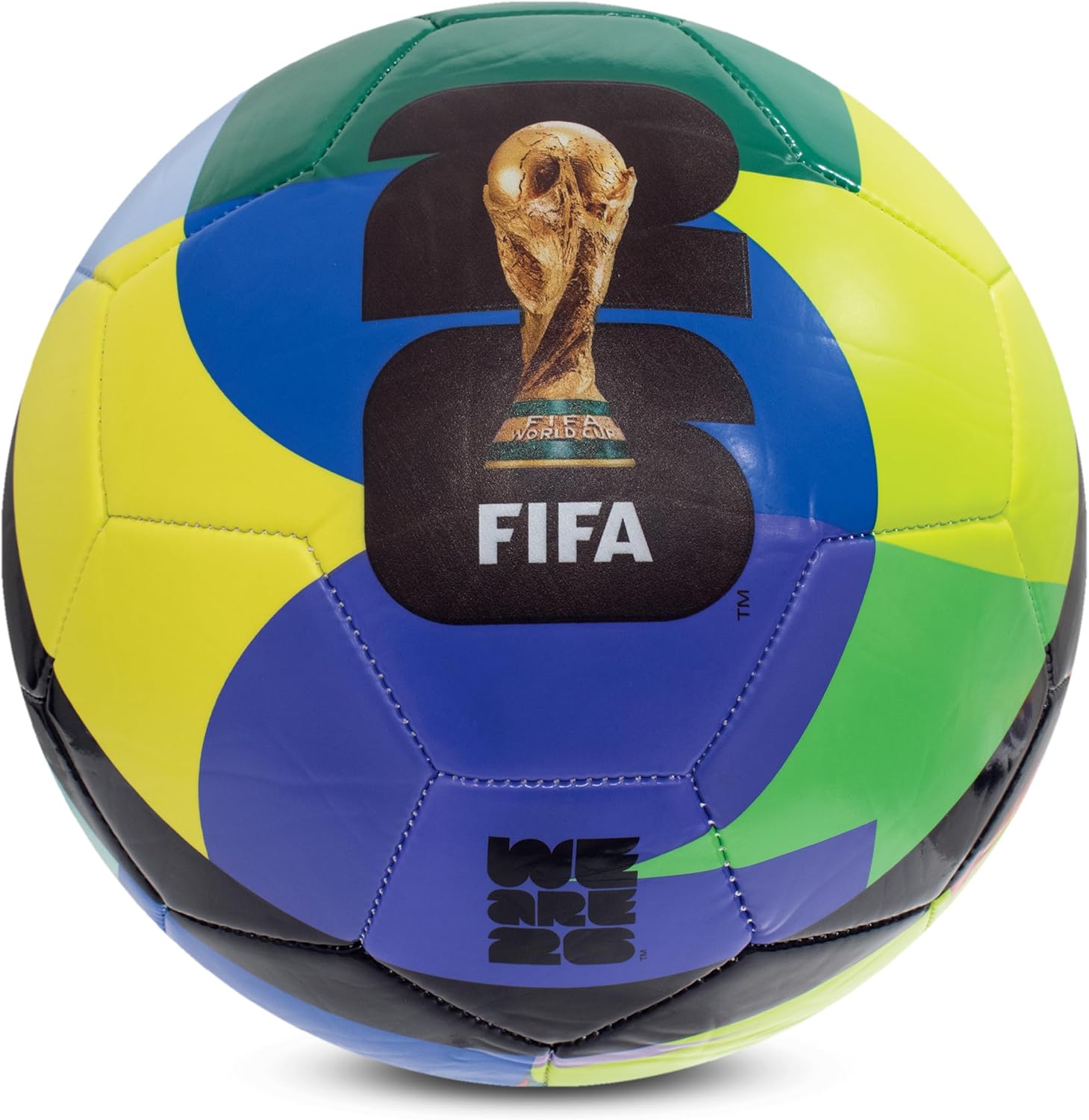 Hy-Pro Officially Licensed FWC26 Size 5 Football - Training Ball with Trophy Design & Host Nations Graphics, Football Gifts for Boys - FIFA World Cup 2026 Design Multi-coloured
