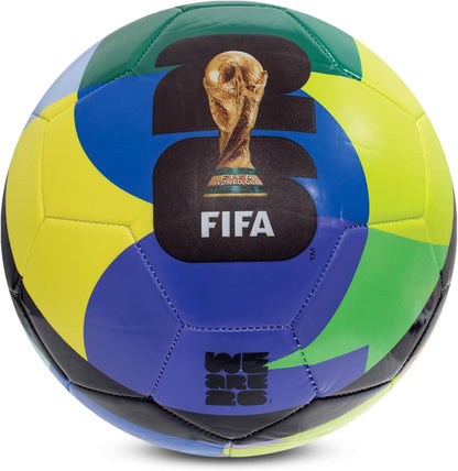 Hy-Pro Officially Licensed FWC26 Size 5 Football - Training Ball with Trophy Design & Host Nations Graphics, Football Gifts for Boys - FIFA World Cup 2026 Design Multi-coloured