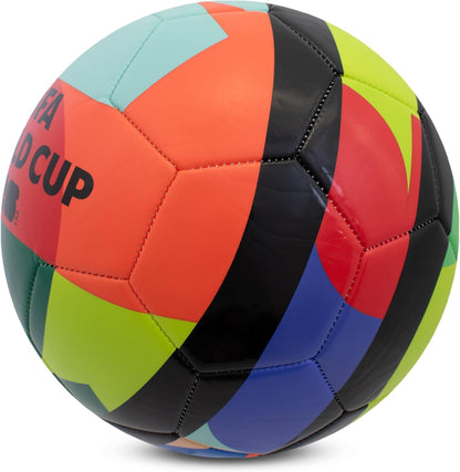 Hy-Pro Officially Licensed FWC26 Size 5 Football - Training Ball with Trophy Design & Host Nations Graphics, Football Gifts for Boys - FIFA World Cup 2026 Design Multi-coloured