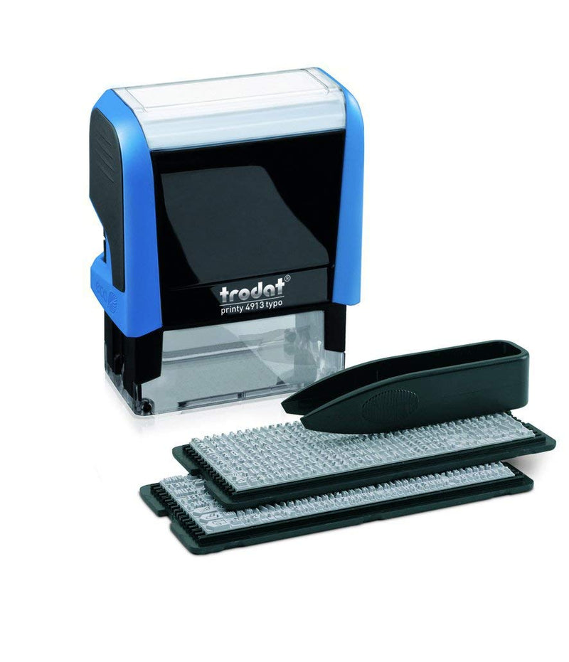 Trodat Printy 4913 Custom Stamp - DIY Self Inking Stamp Personalised By You - Can Be Changed Multiple Times - Black Ink - Max. Impression Size 57 x 21mm