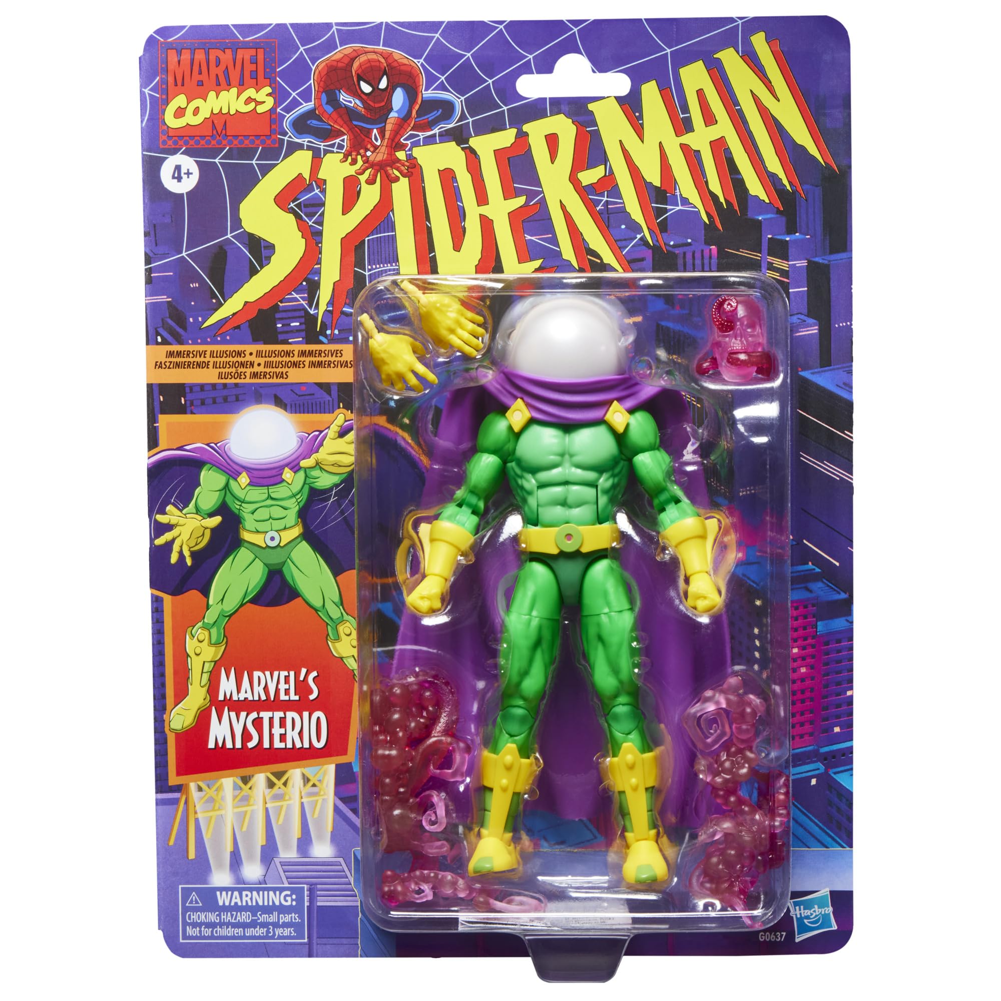 Marvel Legends Series Marvel's Mysterio, Retro Spider-Man Collectible Action Figure da 6 pollici