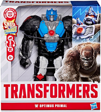 Transformers Smash Changers Optimus Primal Action Figure, Changes from Robot Toy to Gorilla Toy, Ages 6+
