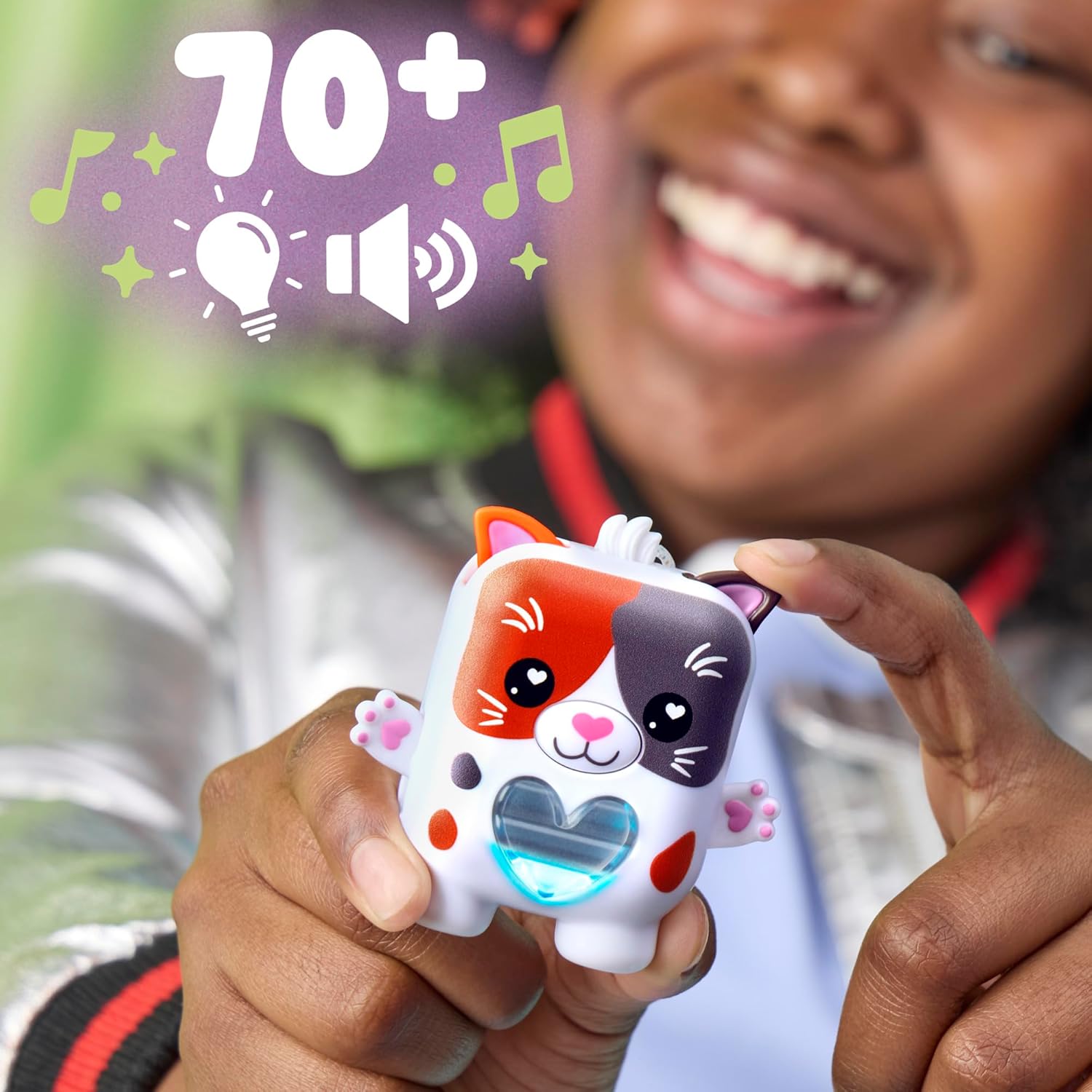 Hasbro Nano-Mals Purrnelope the Calico Kitty Electronic Fidget Pet, Tricolor