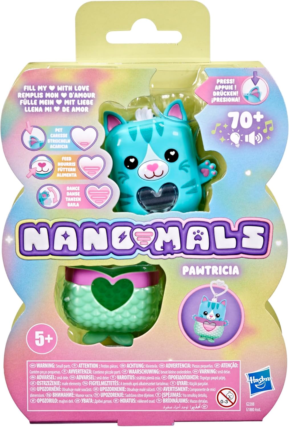 Hasbro Nano-Mals Pawtricia the Blue Kitty Electronic Fidget Pet