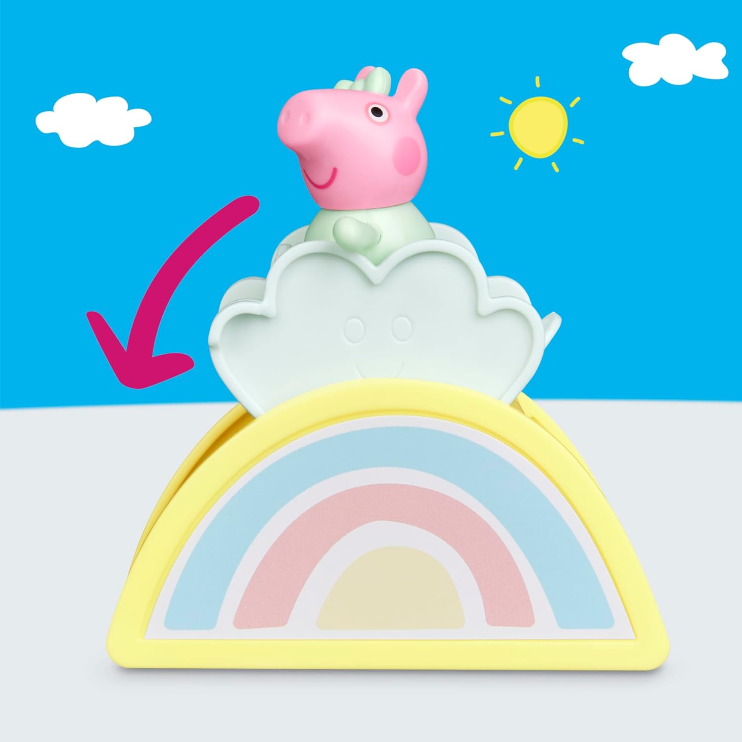 Peppa Pig Evies kinderkamer, speelset met 1 figuur en 7 accessoires, werkt met de speelset Peppa's Grote familiehuis, kleuterspeelgoed voor meisjes en jongens van 3+