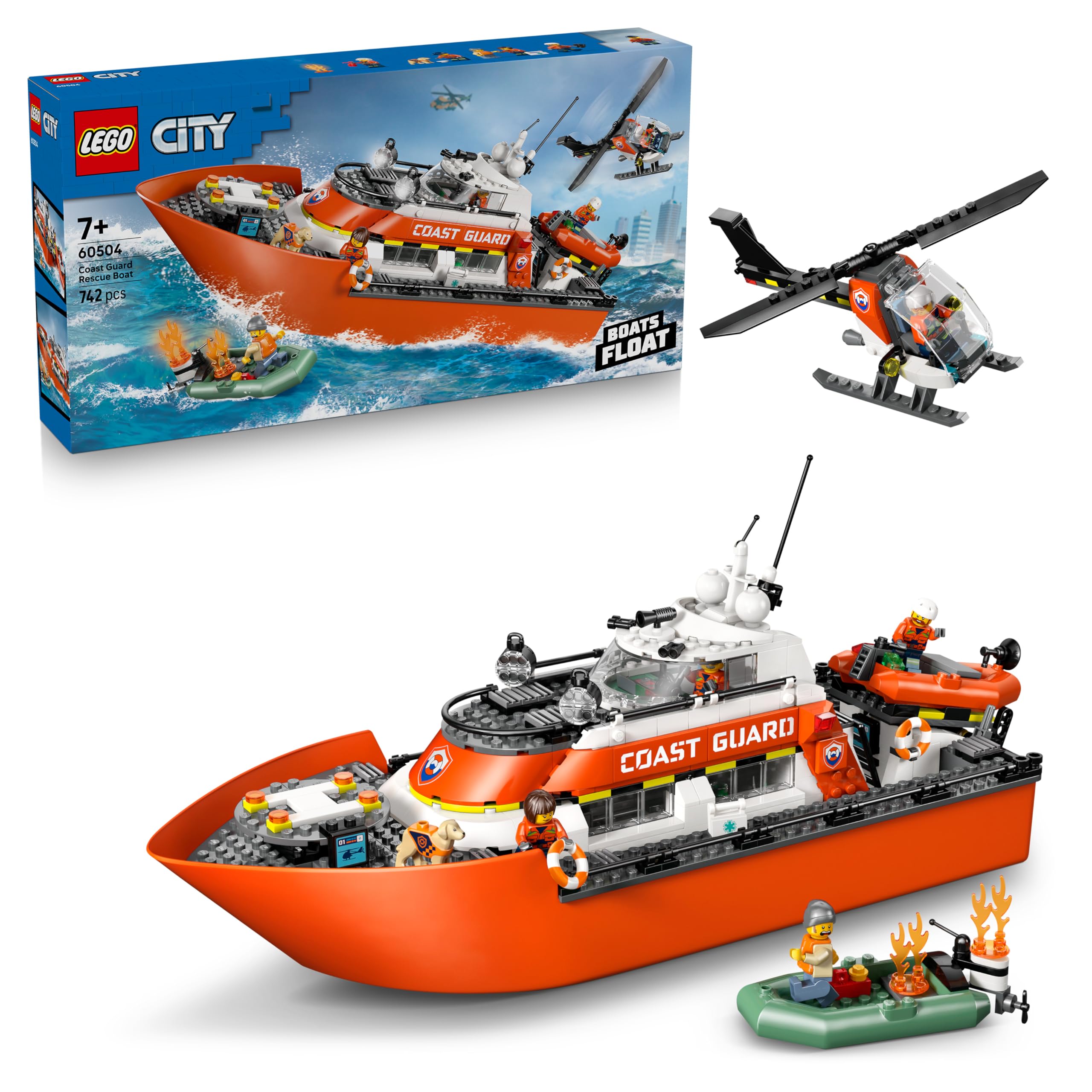 Lego: 60504 - City Exploration - Motoscafo Di Soccorso Ed Elicottero Della Guardia Costiera