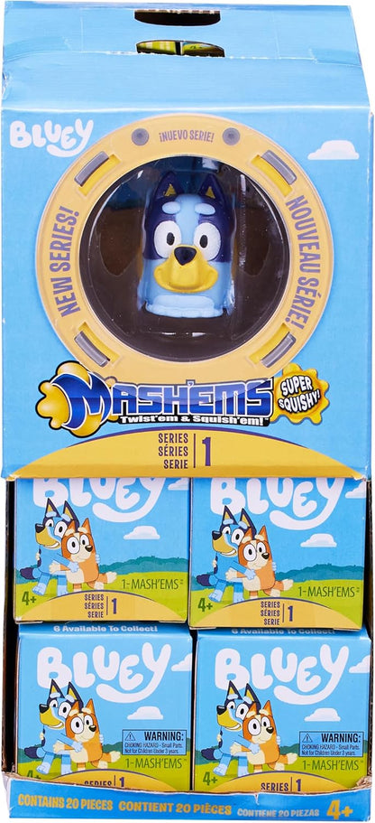 MASH'EMS BLAUWE Squishy Personages om te verzamelen, Bluey Speelgoed, Voorschoolse verzamelobjecten, STIJLEN KUNNEN VERSCHILLEN
