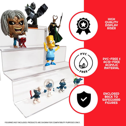 EVORETRO Acryl-Ständer – 4-stufige Mehrzweck-Abstandshalter aus transparentem Acryl für Actionfiguren, Funko Pop Display, Köln-Organizer, Parfüm-Display, platzsparende Displayerhöhung – 2 Stück, RS6