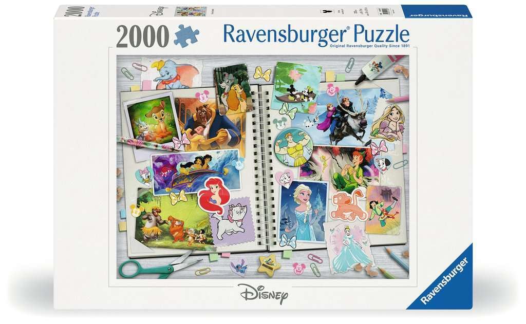 Puzzle per adulti Ravensburger, 12001556, album Disney Scrapbook, 2000 pezzi, per adulti e bambini dai 14 anni in su