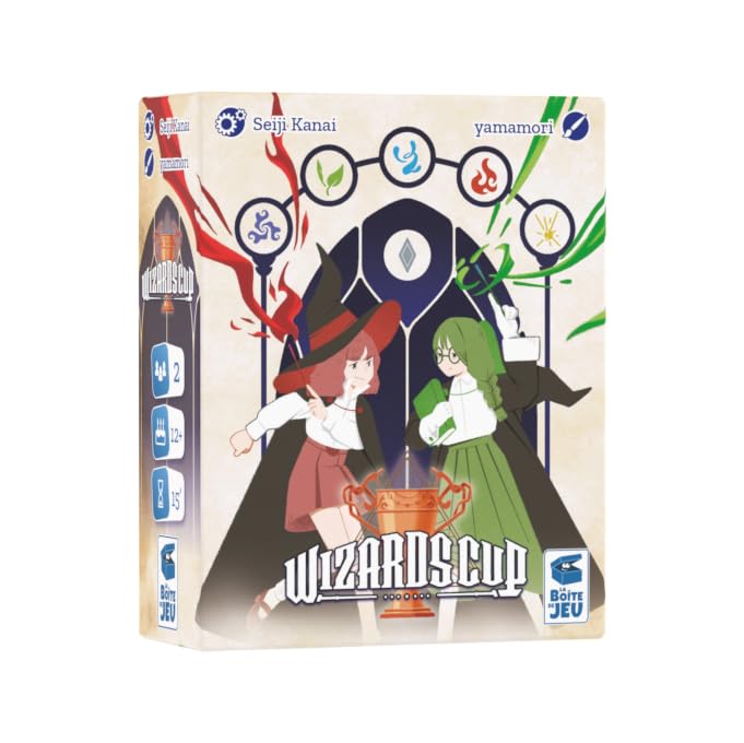 LA BOITE DE JEU Wizards Cup, Card Game, 2-3 Players, Auto-Battler Magical Dueling Tournament, by Seiji Kanai, 8cm x 10cm