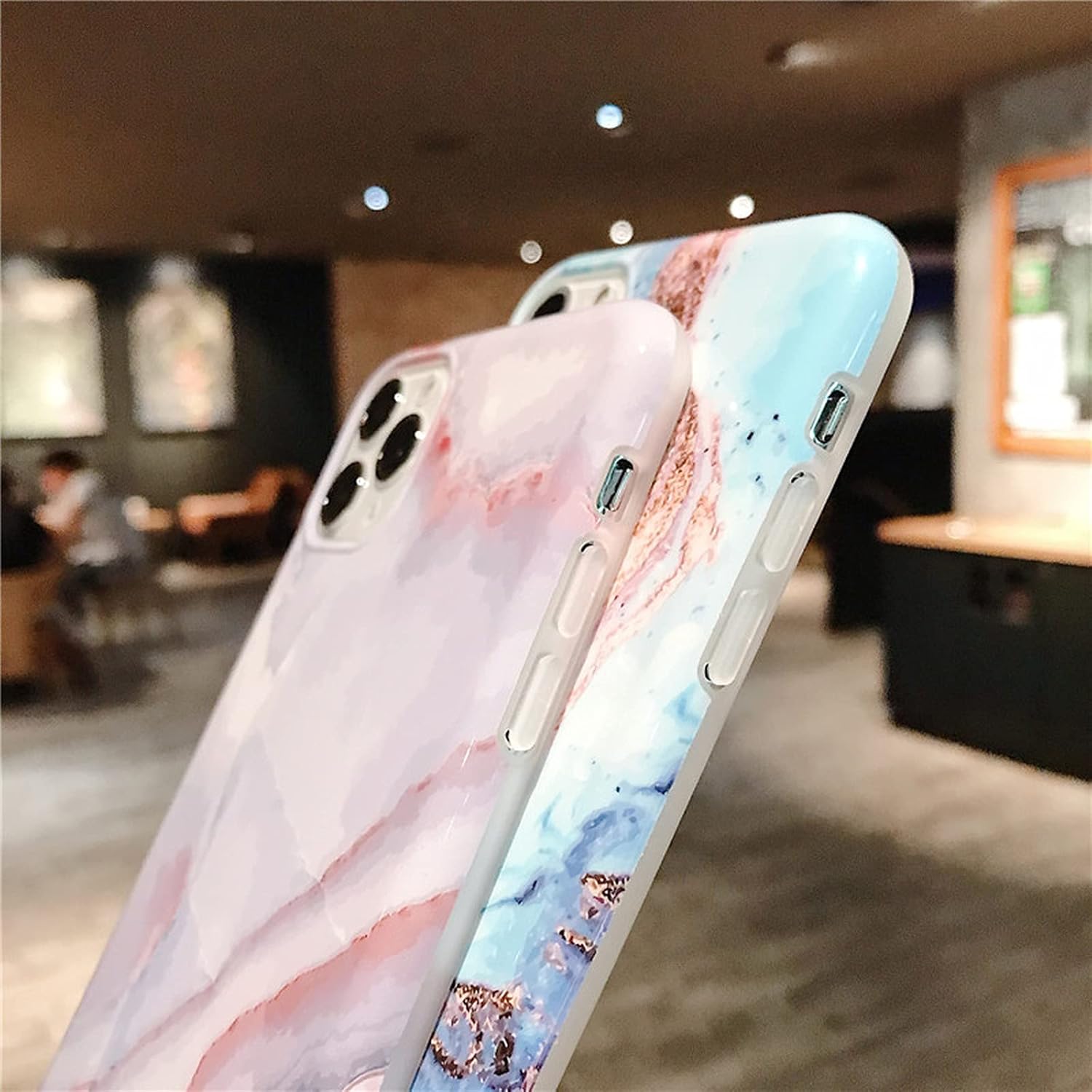 Case for iPhone SE 2020 11 11Pro 11 Pro Max XR XS Max 7 8Plus Soft IMD Back Cover T2 for 7 Plus or 8 Plus Marble Necklace