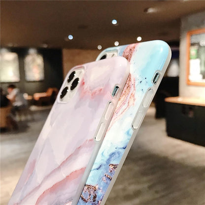 Case for iPhone SE 2020 11 11Pro 11 Pro Max XR XS Max 7 8Plus Soft IMD Back Cover T2 for 7 Plus or 8 Plus Marble Necklace