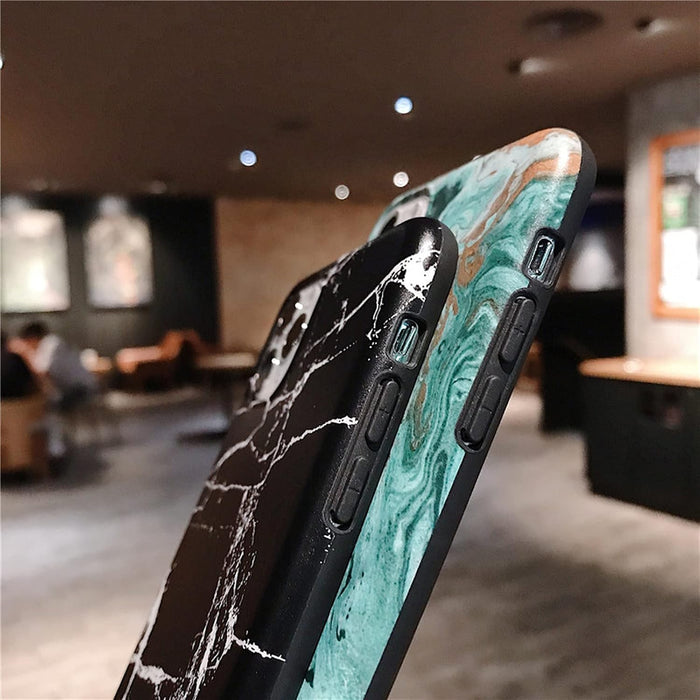 Case for iPhone SE 2020 11 11Pro 11 Pro Max XR XS Max 7 8Plus Soft IMD Back Cover T2 for 7 Plus or 8 Plus Marble Necklace