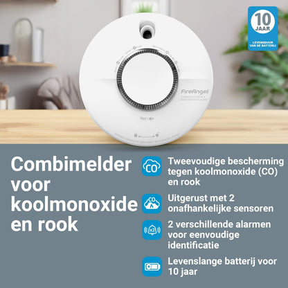 Fireangel Scb10-Int – Rook- En Koolmonoxidemelder – Inclusief 10 Jaar Batterij – 134 Mm X 39.4 Mm