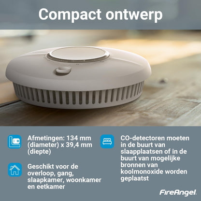 Fireangel Scb10-Int – Rook- En Koolmonoxidemelder – Inclusief 10 Jaar Batterij – 134 Mm X 39.4 Mm