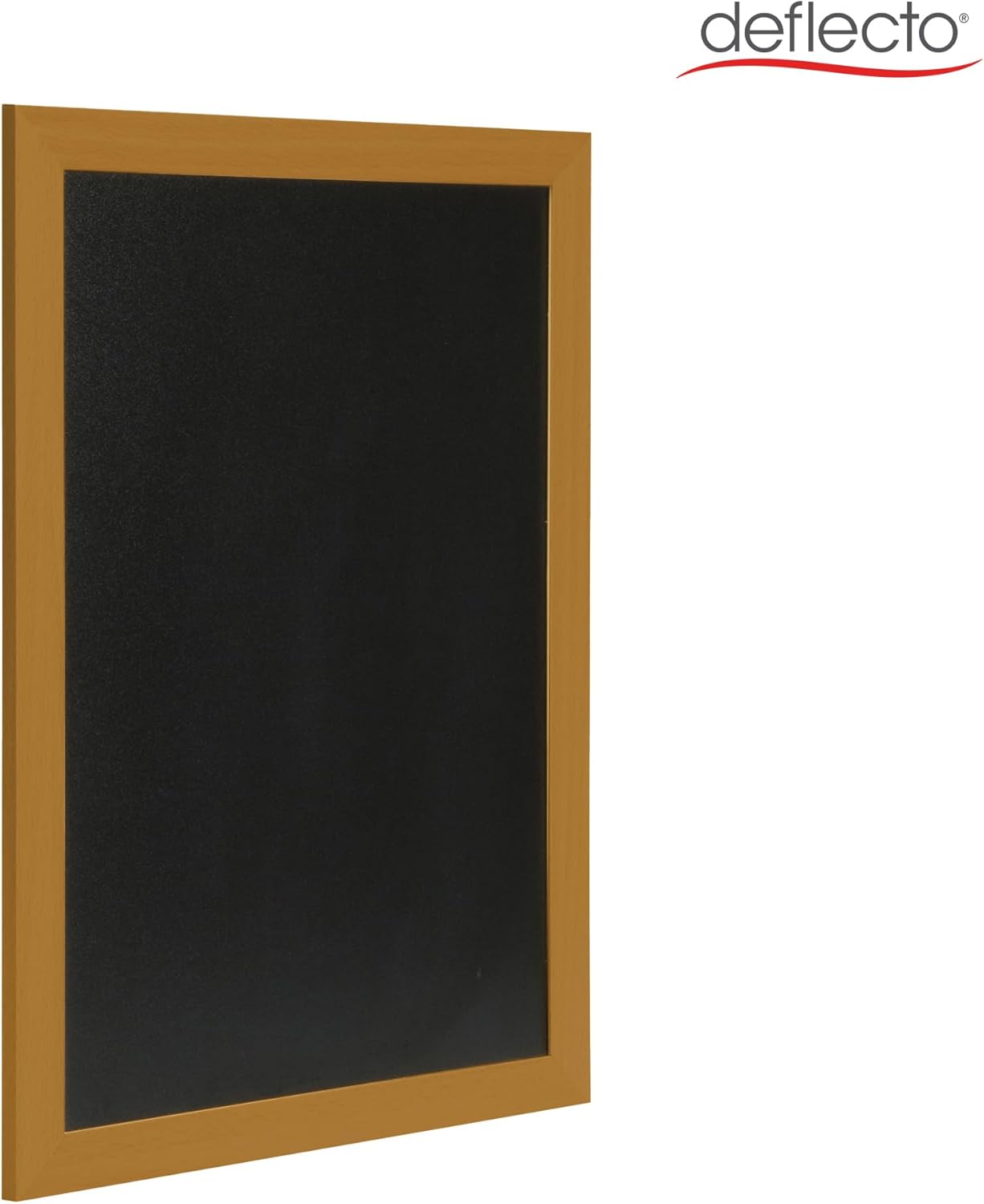 Deflecto Wall Mounted Chalkboard, Durable Writable Message Board, Easy Wipe Surface for Restaurants, Cafés, Kitchens and Events - Single Pack, 40cm x 60cm Teak