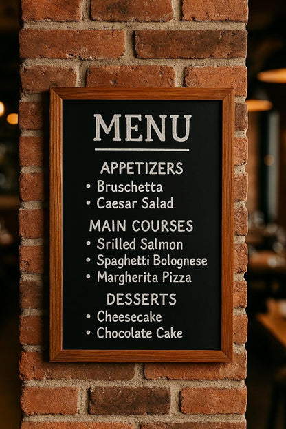 Deflecto Wall Mounted Chalkboard, Durable Writable Message Board, Easy Wipe Surface for Restaurants, Cafés, Kitchens and Events - Single Pack, 40cm x 60cm Teak