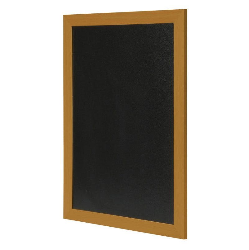 Deflecto Wall Mounted Chalkboard, Durable Writable Message Board, Easy Wipe Surface for Restaurants, Cafés, Kitchens and Events - Single Pack, 40cm x 60cm Teak
