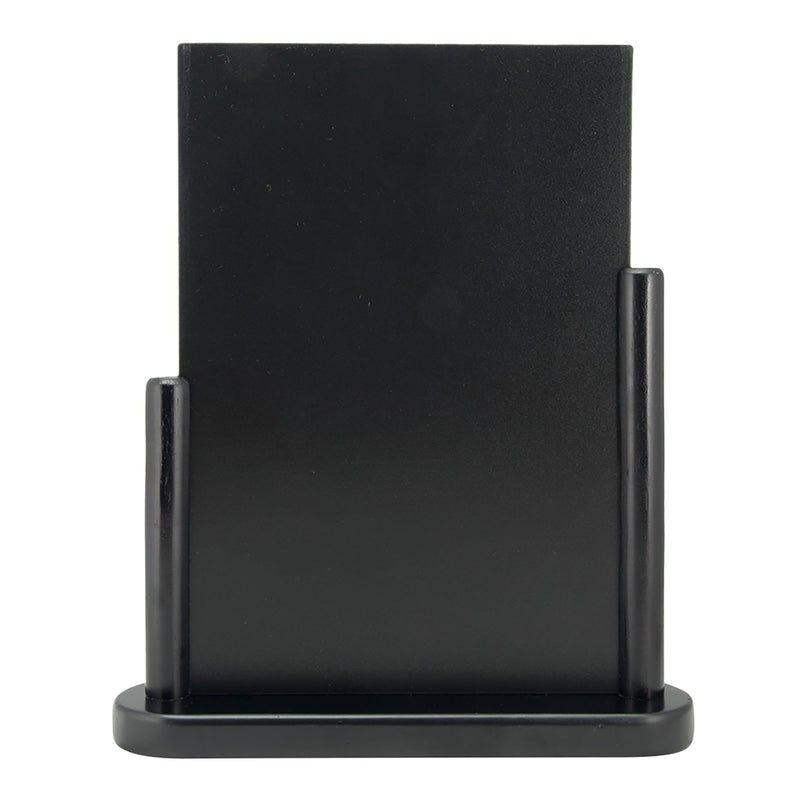 Deflecto Double-Sided Table Chalkboard Sign, Freestanding Mini Display for Cafés, Weddings, Parties, Menus, Event Labels, Tabletop Message Board - Single Pack, Large (32.3x27x7.1cm) Black