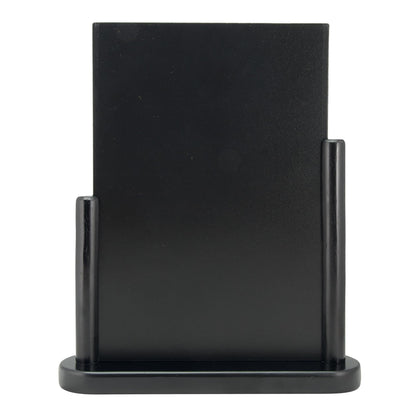 Deflecto Double-Sided Table Chalkboard Sign, Freestanding Mini Display for Cafés, Weddings, Parties, Menus, Event Labels, Tabletop Message Board - Single Pack, Medium (23.3x20x6cm) Black