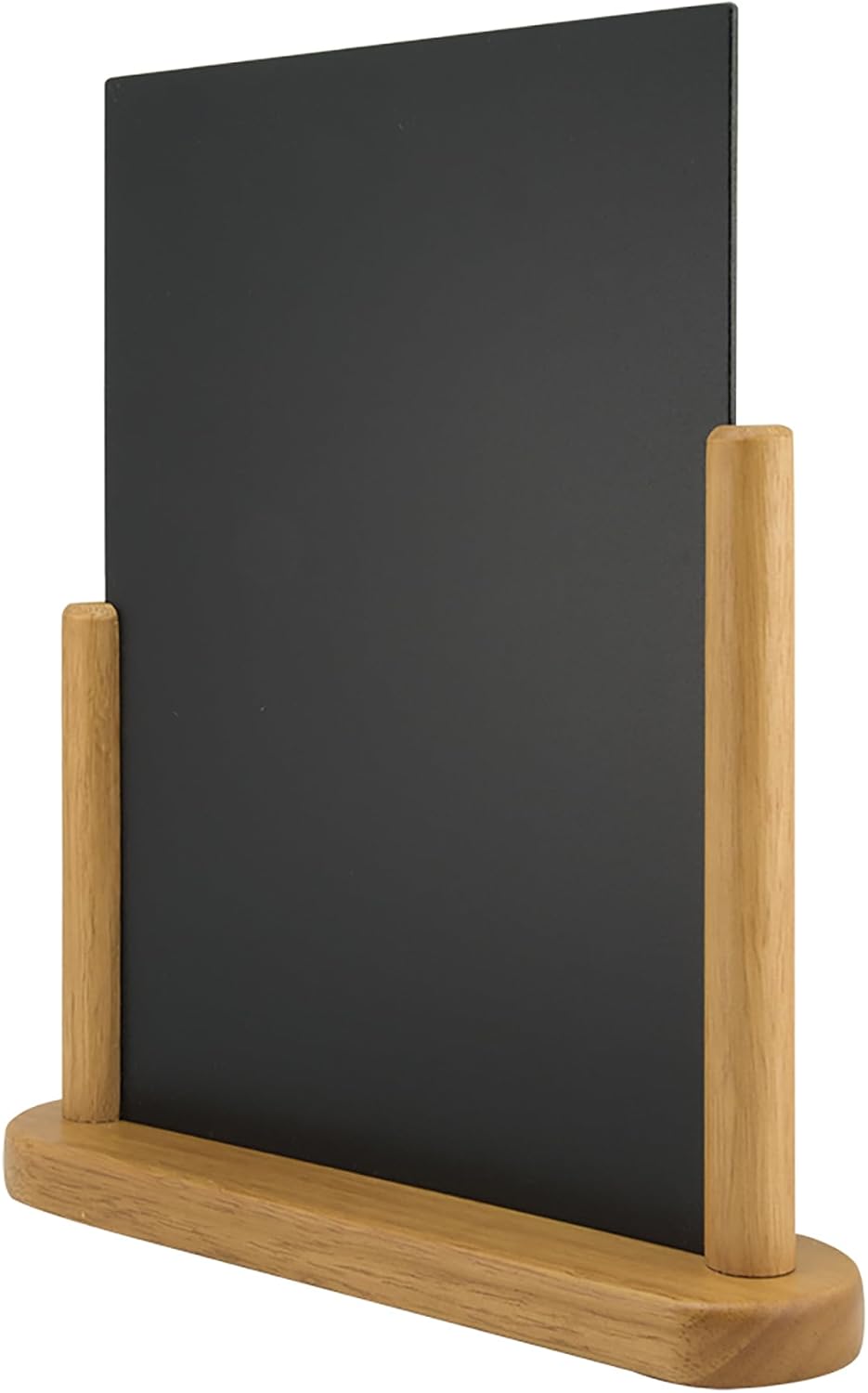 Deflecto Double-Sided Table Chalkboard Sign, Freestanding Mini Display for Cafés, Weddings, Parties, Menus, Event Labels, Tabletop Message Board - Single Pack, Medium (23.3x20x6cm) Teak
