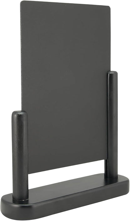 Deflecto Double-Sided Table Chalkboard Sign, Freestanding Mini Display for Cafés, Weddings, Parties, Menus, Event Labels, Tabletop Message Board - Single Pack, Small (17.5x15.5x5cm) Black