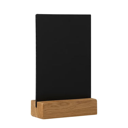 Deflecto Double-Sided Table Chalkboard Sign, Freestanding Mini Display for Cafés, Weddings, Parties, Menus, Event Labels, Tabletop Message Board for Home or Business - Pack of 1 - Oak A5
