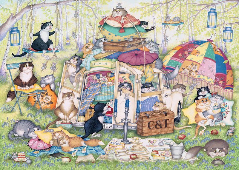 Ravensburger Crazy Cats Lazy Summer Afternoon 1000 Piece Jigsaw Puzzles for Adults and Kids Age 12 Years Up