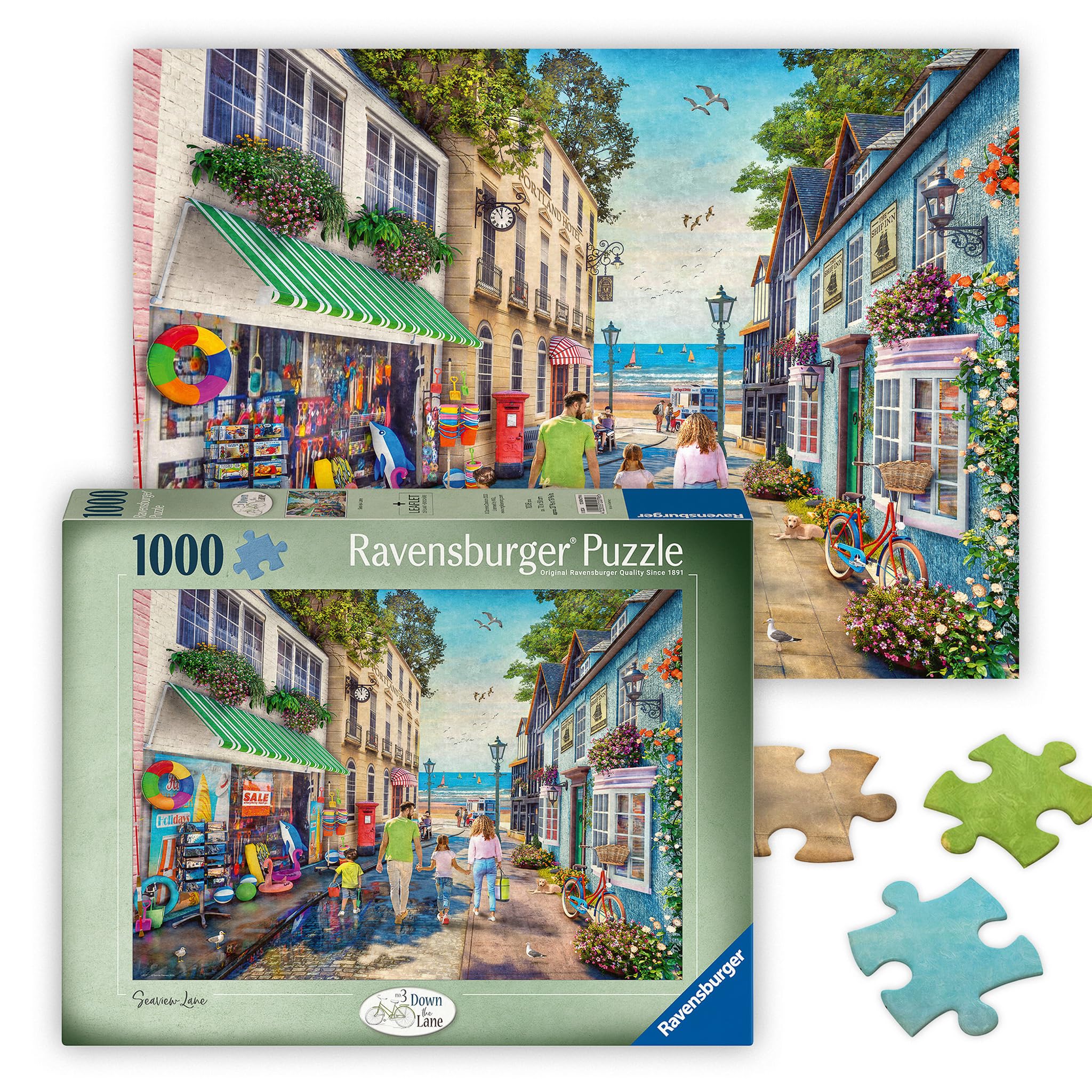 Ravensburger Down the Lane No.3, Seaview Lane 1000 Piece Jigsaw Puzzles for Adults and Kids Age 12 Years Up
