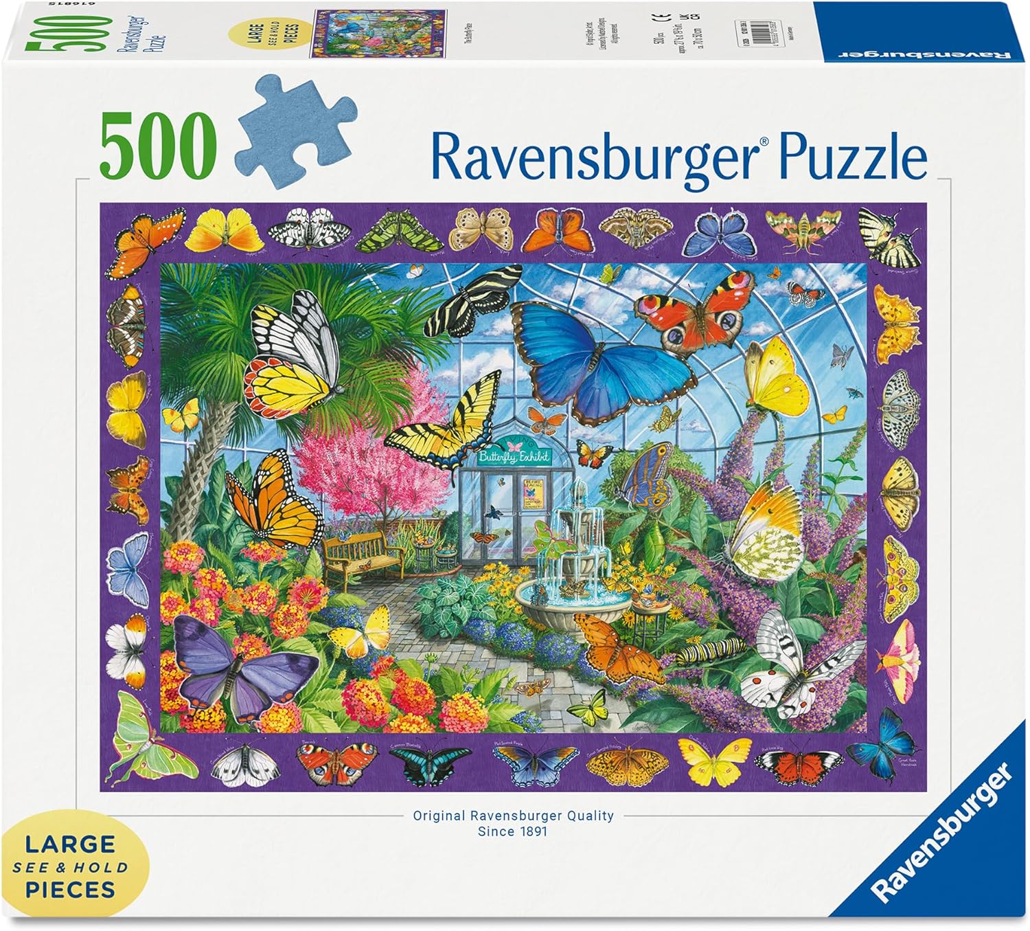 Ravensburger The Butterfly Place - Puzzle da 500 pezzi, qualità premium, prodotto in Europa, materiali certificati FSC