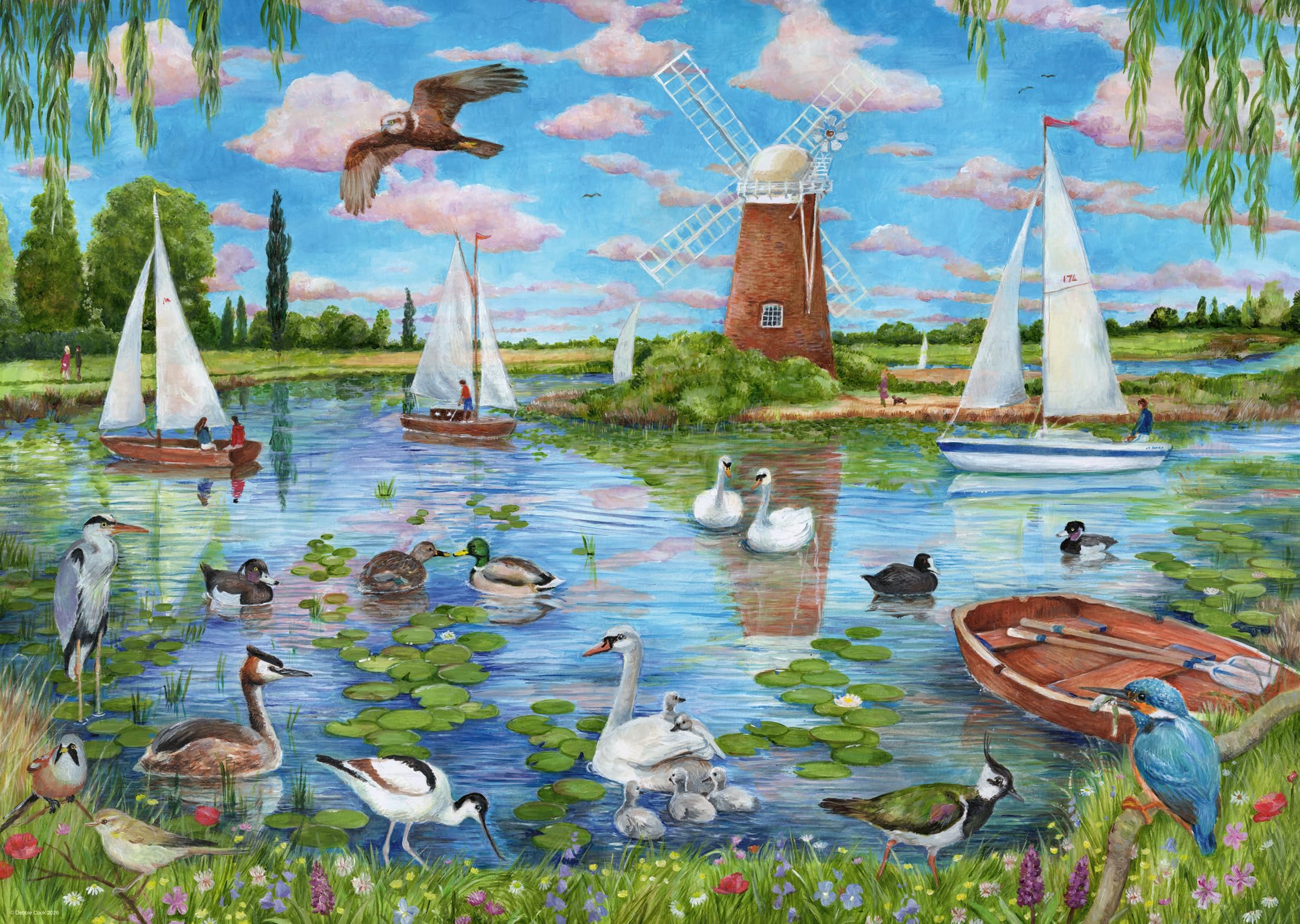 Ravensburger Life Along the Broads 1000 Piece Jigsaw Puzzle by Debbie Cook – Norfolk Broads & British Wildlife Puzzle for Adults