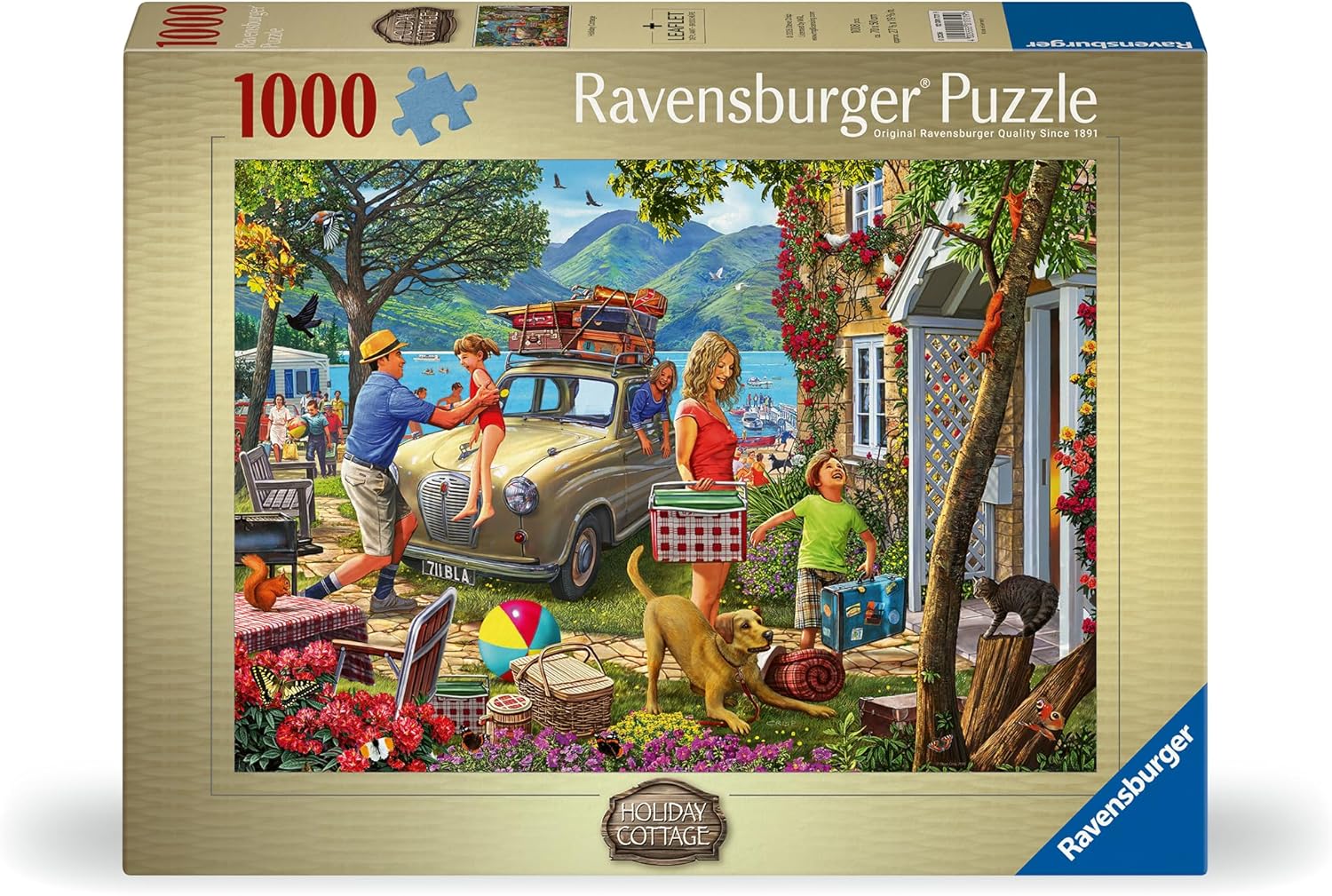 Ravensburger Holiday Cottage 1000 Piece Jigsaw Puzzle – Charming Summer Family Cottage Scene by Artist Steve Read