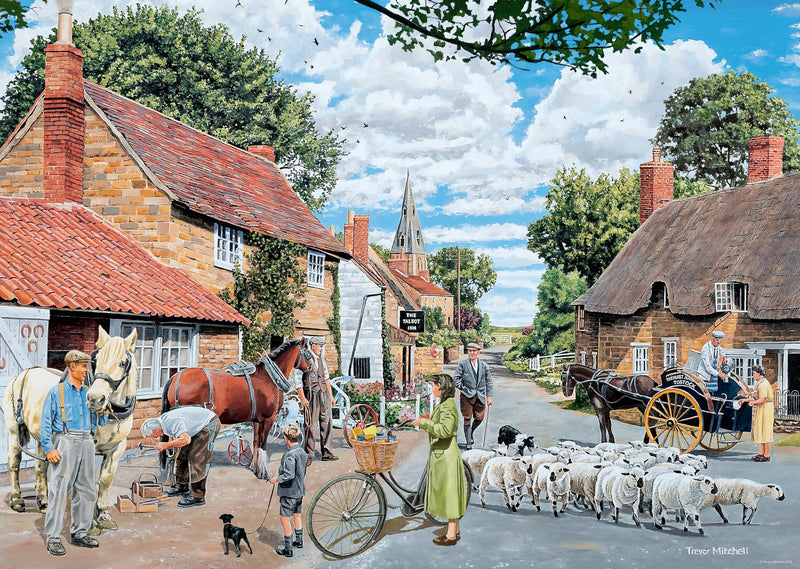 Ravensburger The Village Farrier 1000 Piece Jigsaw Puzzle – Trevor Mitchell Countryside Scene, Village Life Nostalgic Puzzle for Adults & Families