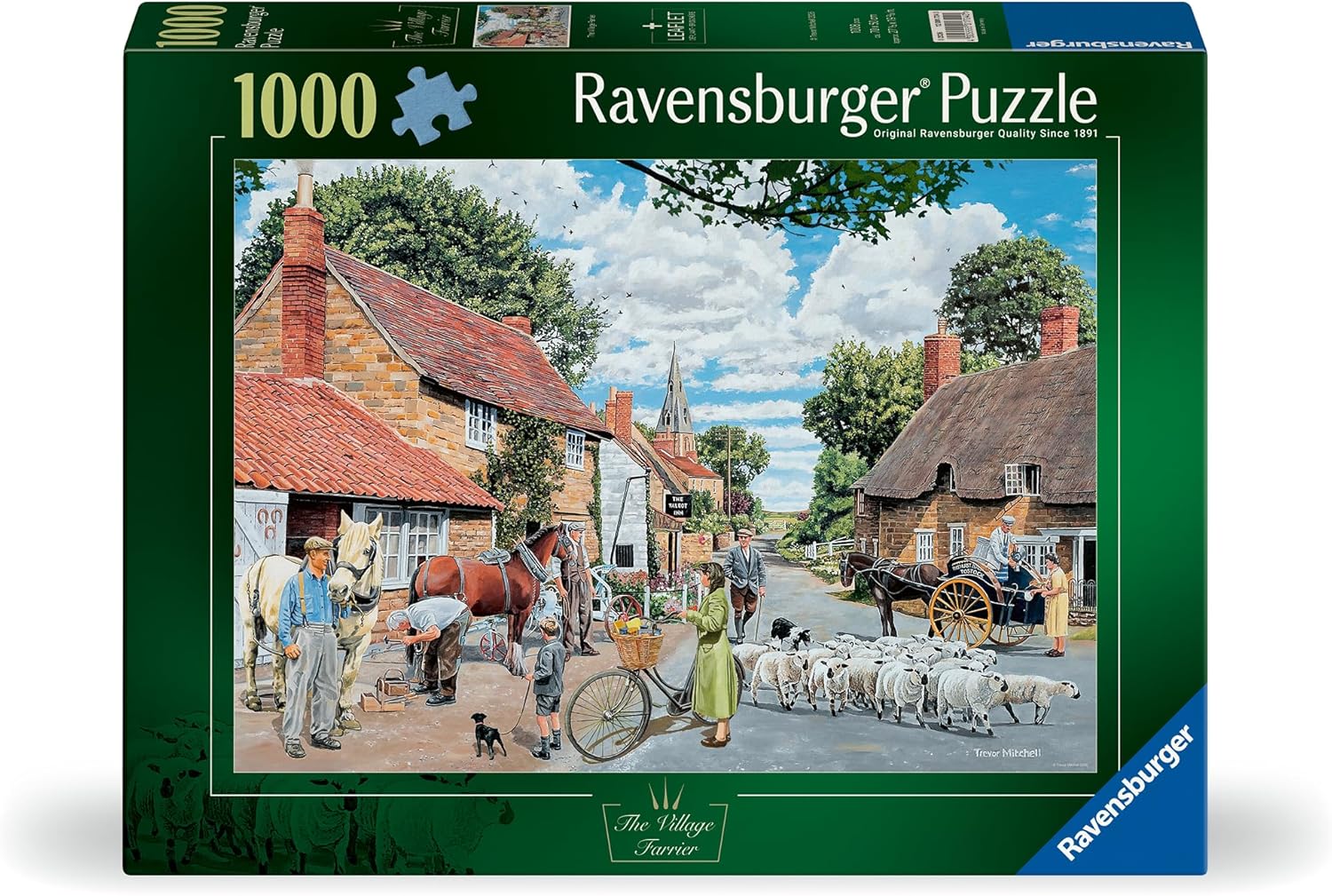 Ravensburger The Village Farrier 1000 Piece Jigsaw Puzzle – Trevor Mitchell Countryside Scene, Village Life Nostalgic Puzzle for Adults & Families