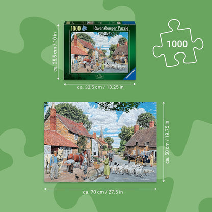 Ravensburger The Village Farrier 1000 Piece Jigsaw Puzzle – Trevor Mitchell Countryside Scene, Village Life Nostalgic Puzzle for Adults & Families