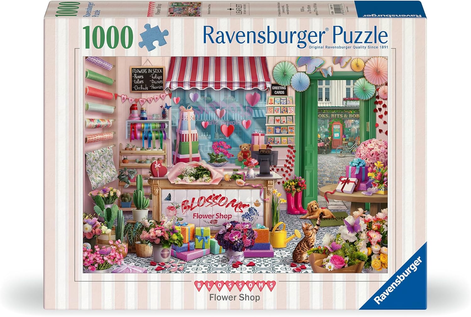 Ravensburger Blossoms Flower Shop 1000 Piece Jigsaw Puzzle - Tetiana Bulba Artwork - Cobblestone Road Collection No. 2 - Premium Quality Adult Puzzle - Relaxing Mindful Hobby