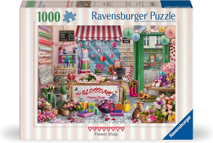 Ravensburger Blossoms Flower Shop 1000 Piece Jigsaw Puzzle - Tetiana Bulba Artwork - Cobblestone Road Collection No. 2 - Premium Quality Adult Puzzle - Relaxing Mindful Hobby