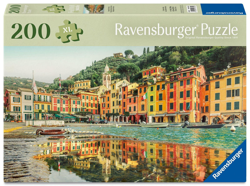 Ravensburger 200 Piece Extra Large Jigsaw Puzzle – Beautiful Portofino Italian Riviera Harbour | Feel Well & Puzzle Range | Includes Puzzle Board & Poster