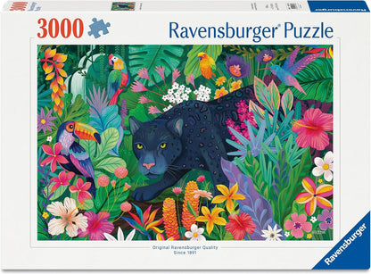 Ravensburger Panther in the Flower Jungle 3000 Piece Jigsaw Puzzle – Premium Quality Large Puzzle for Adults, Wildlife and Nature Lovers, Colourful Tropical Jungle Scene