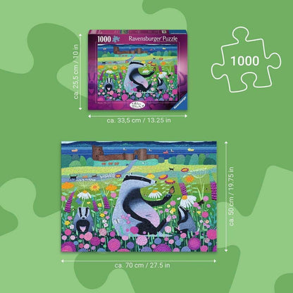 Ravensburger Meadow Mischief 1000 Piece Jigsaw Puzzle by Ailsa Black – Colourful Countryside Wildlife Puzzle for Adults & Families