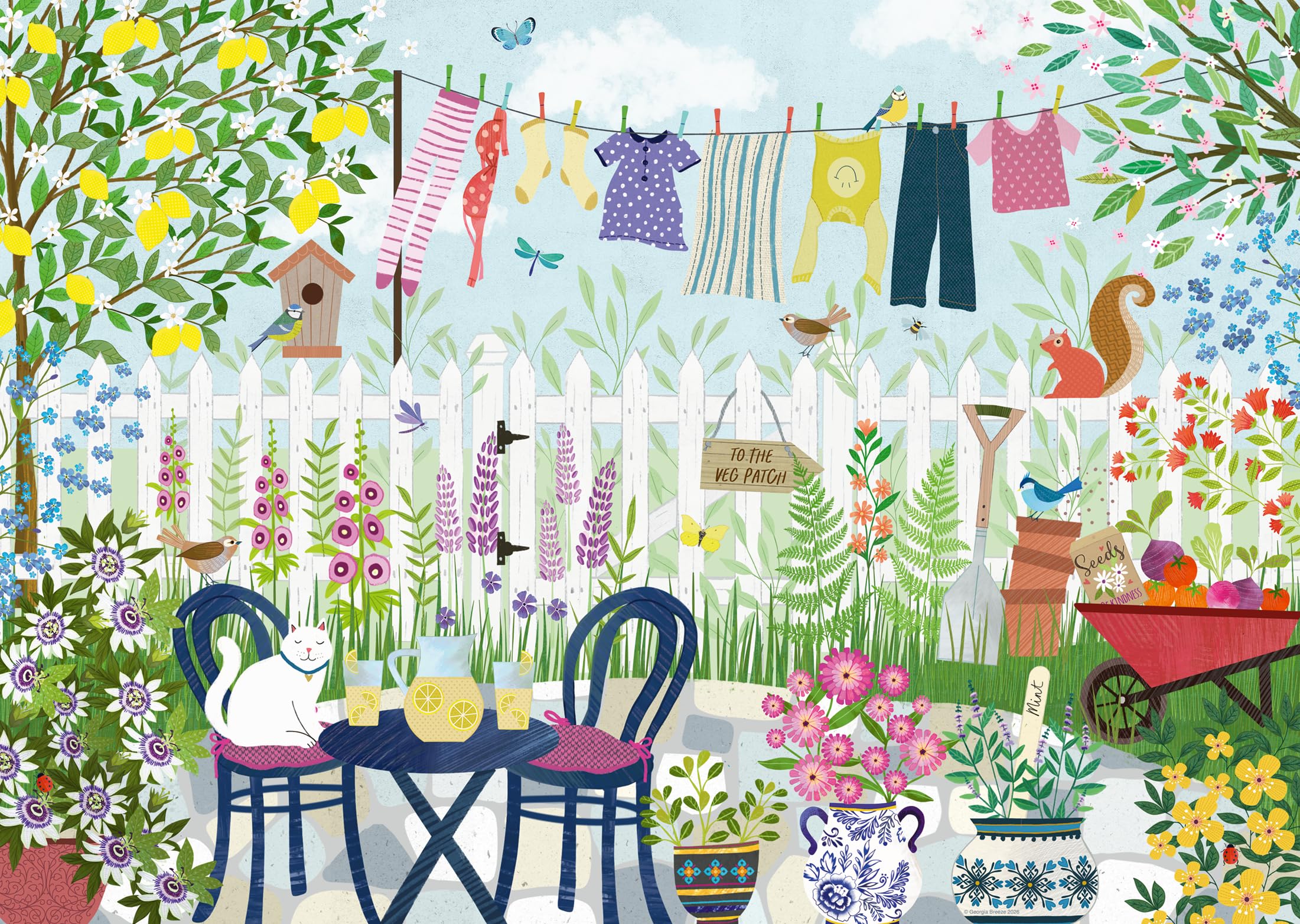 Ravensburger Summer Garden 1000 Piece Jigsaw Puzzle by Georgia Breeze – Premium Adult Puzzle with Vibrant Garden Scene, Precision-Cut Pieces