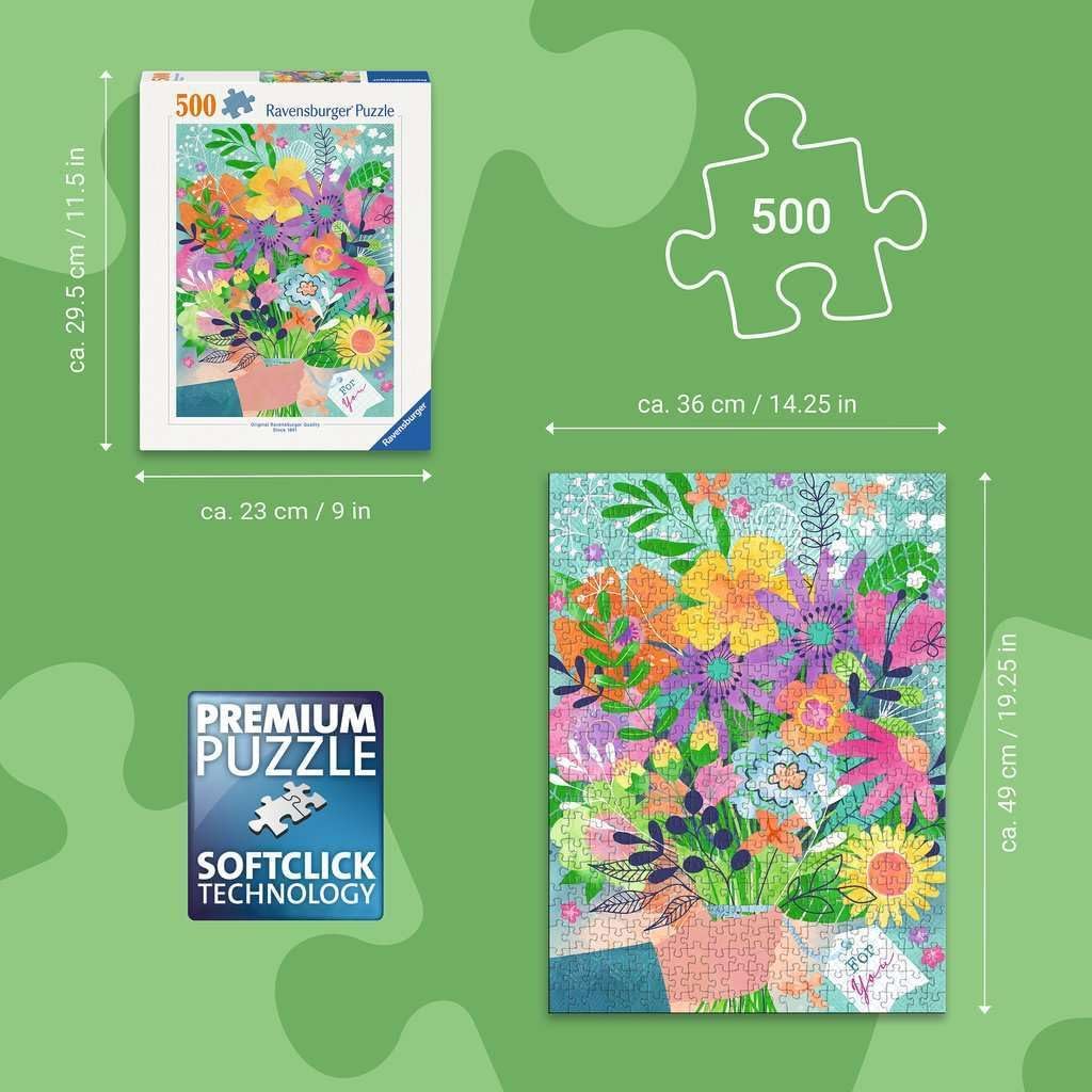 Ravensburger 500 Piece Jigsaw Puzzle – Flowers for You | Colourful Flower Bouquet Design | Relaxing Adult Puzzle | Premium Quality, for Puzzle Lovers