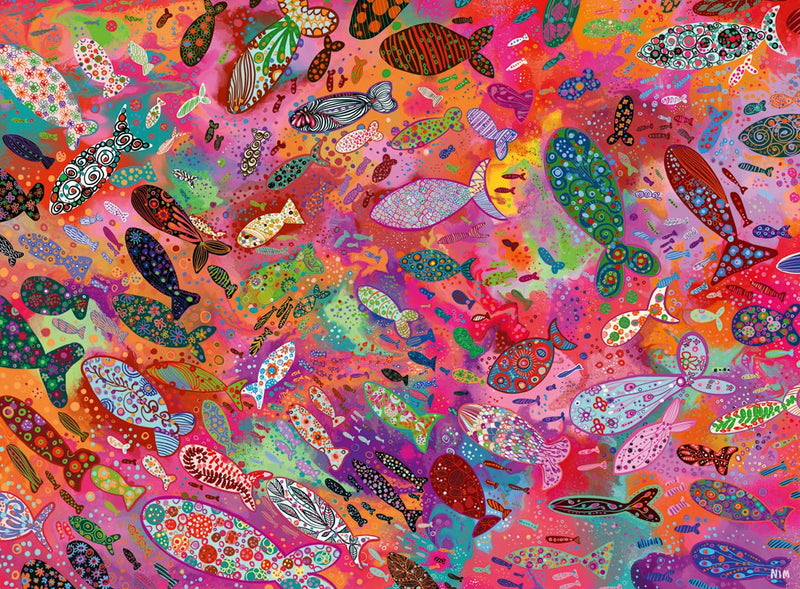 Ravensburger Fish in Fuchsia 500 Piece Jigsaw Puzzle – Colourful Underwater Fish Scene by Noemi Ibarz – Relaxing Mindful Puzzle for Adults & Teens