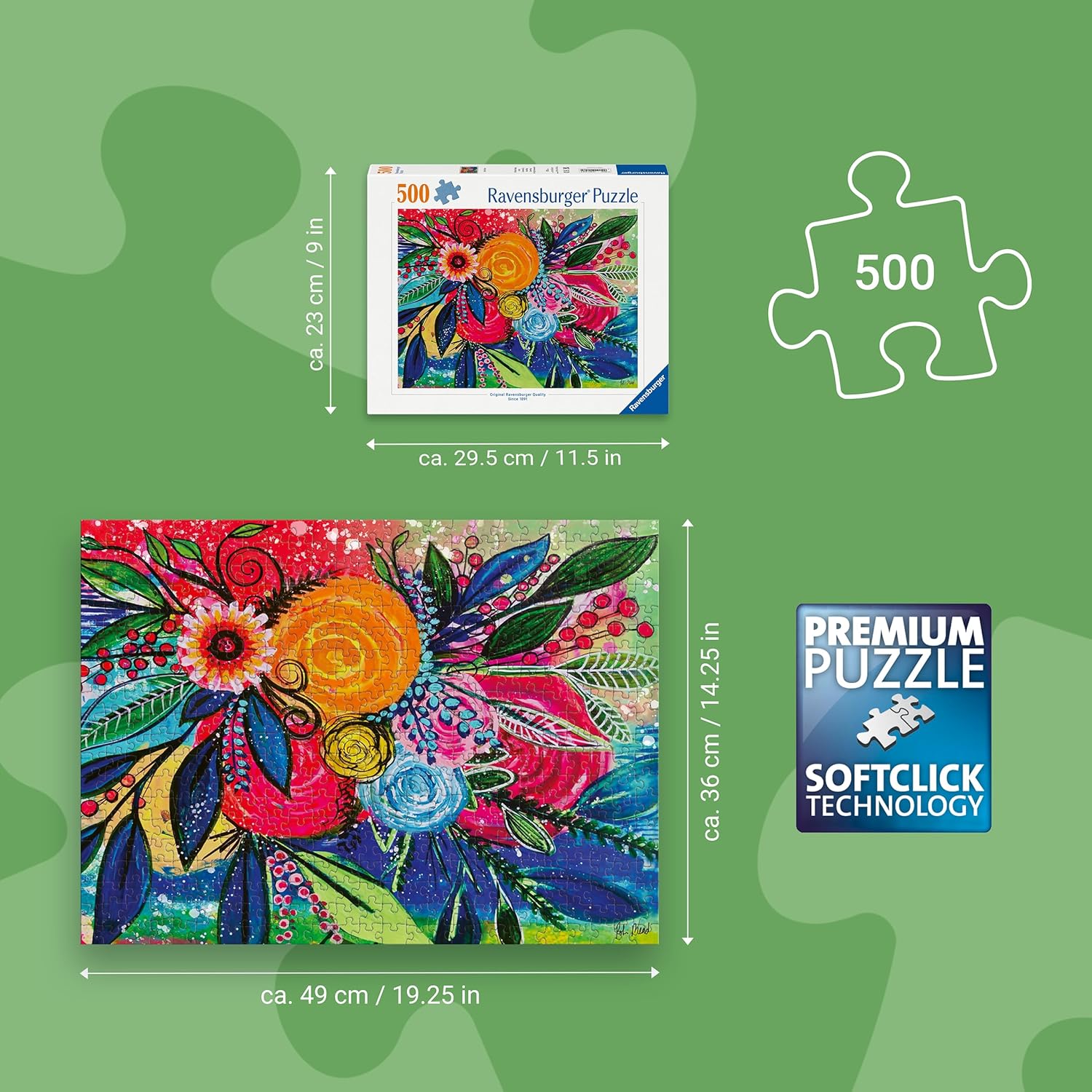 Erwachsenenpuzzle 500 Teile - Farbenexplosion