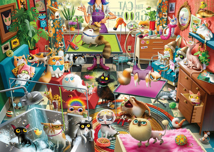 Ravensburger The Cat Groomer 1000 Piece Jigsaw Puzzle – Funny Cat Spa Scene by Dean MacAdam – Premium Quality Puzzle for Adults