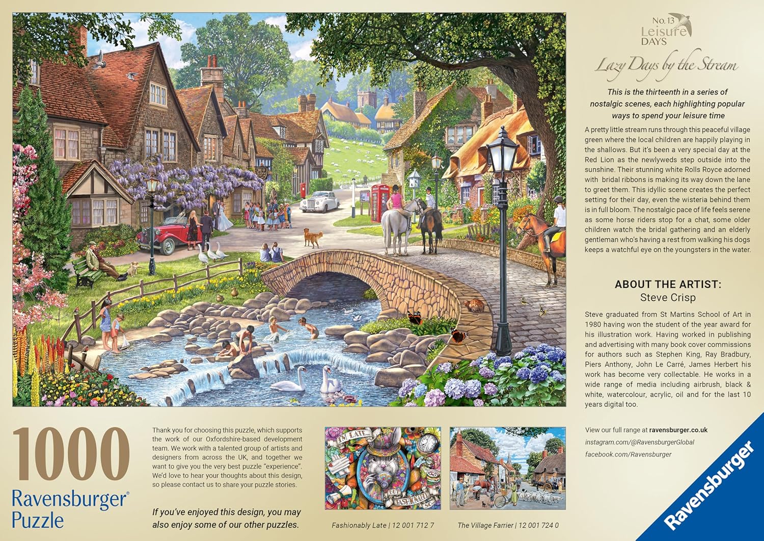 Ravensburger 1000 Piece Adult Jigsaw Puzzle – Leisure Days No.13: Lazy Days by the Stream by Artist Steve Crisp