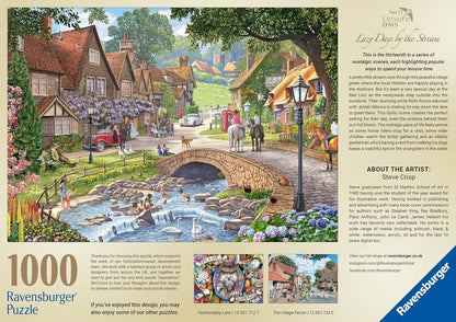 Ravensburger 1000 Piece Adult Jigsaw Puzzle – Leisure Days No.13: Lazy Days by the Stream by Artist Steve Crisp