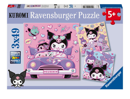 Ravensburger - Kuromi 3 x 49 Pezzi | Puzzle Bambini 5 Anni O Più | Puzzle Bambini 3x49 Pezzi | 21 X 21 | Regalo Bambino 5 Anni | Puzzles Perfetti Ravensburger